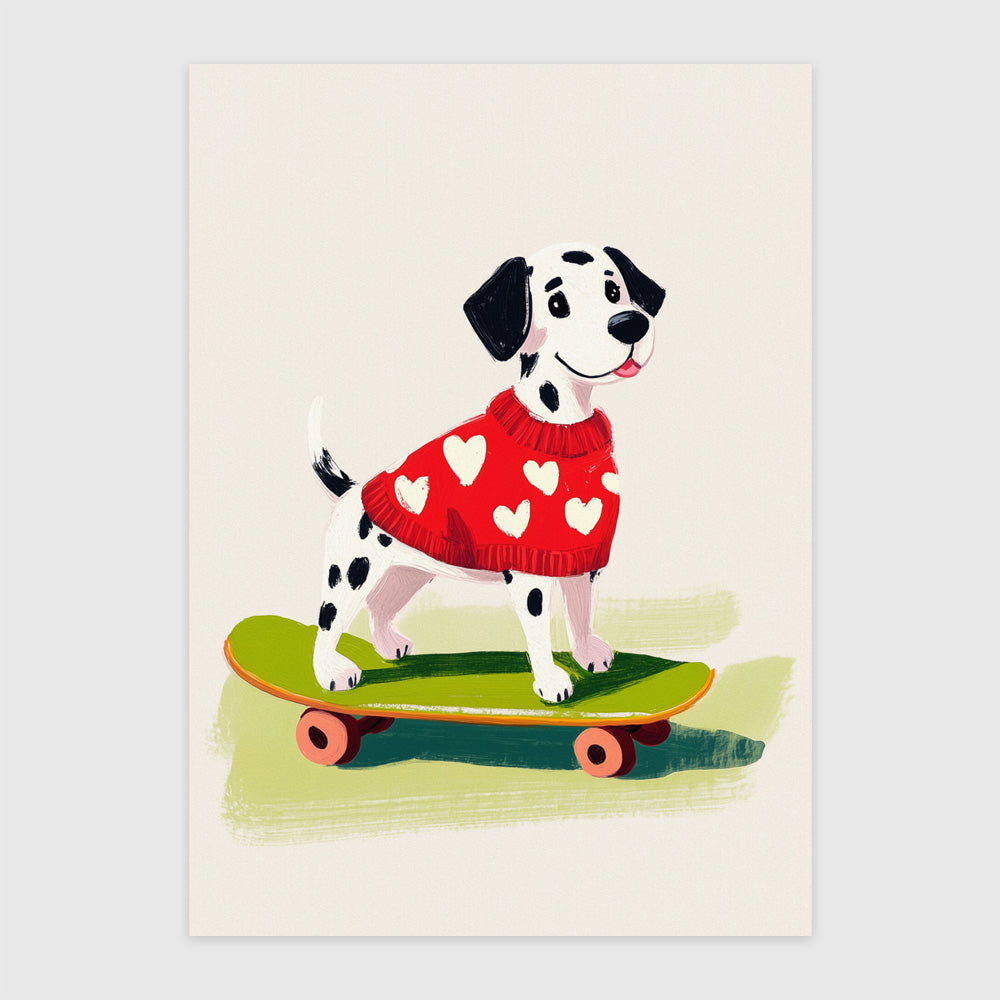 Psić na skateboardu